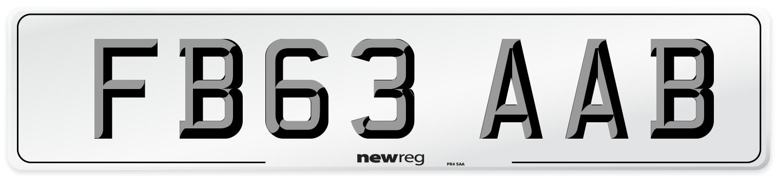 FB63 AAB Number Plate from New Reg